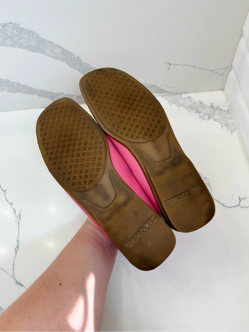 A2 by AEROSOLES Women’s 10B Pink Square Toe Loafers with Stitching Detail